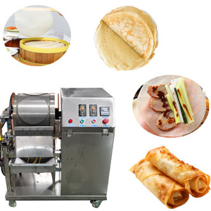 Logotipo Gratuito 	 Máquinas para hacer crepas y panqueques 	 Máquina para Hacer Roti Roomali 	 Máquina para hacer rollitos primaverales, mini tortillas <span class=keywords><strong>de</strong></span> maíz para empanadillas <span class=keywords><strong>de</strong></span> pato asado - Product Image 1