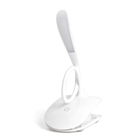 Lampe de lit à col de cygne flexible à 360 degrés avec pince Panneau de commande tactile Protection des yeux Lampe de bureau à LED