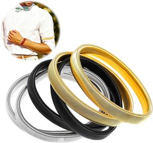 9-Pack Anti-Slip Sleeve Garters For Shirts - Adjustable Metal Armbands For Men & Women, Silver