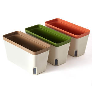 Pots à fleurs rectangulaires en plastique <span class=keywords><strong>BRICE</strong></span>, système d'auto-arrosage, coton absorbant d'intérieur, auto-arrosage des plantes, pot à arrosage automatique, pot paresseux - Product Image 5