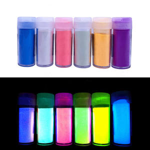 12 couleurs longue durée brillant dans les poudres sombres bricolage poudres rougeoyantes pour ongles pigments photoluminescents à base d'huile et d'eau - Product Image 2