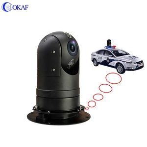 Caméra dôme PTZ embarquée OKAF, rotation 360°, IP66, vision nocturne IR, audio bidirectionnel, PTZ pour la sécurité et les urgences - Product Image 1