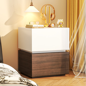 Mesita de Noche Moderna de Metal con Bloques de Color, Gabinete de Almacenamiento, Mesa Auxiliar para Dormitorio - Product Image 2