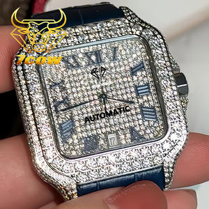 Relojes Mecánicos Personalizados de Alta Calidad para Hombre con Esfera Azul Romana de Moissanita VVS, <span class=keywords><strong>Reloj</strong></span> con Caja y Certificado GRA que Pasa la Prueba del Diamante - Product Image 5