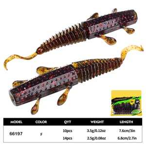 Lot <span class=keywords><strong>de</strong></span> 10 leurres souples en TPE ultra-résistants 10X, micro-vibrations réalistes, <span class=keywords><strong>pour</strong></span> achigan, brochet et dorade, 3 pouces, 3,5 g - Product Image 2
