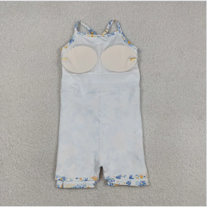 GSD3565 Vestido de una pieza para niña, diseño de flores azules, para yoga - Product Image 6