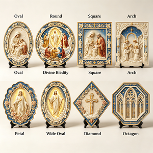 Placa de Resina con Relieve 3D Personalizada, Arte Decorativo, Transfiguración de Jesús, Moisés, Elías, Pedro, Santiago, Juan, Iglesia Católica, Decoración de Pared para el Hogar - Product Image 3