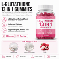 Gummies Antioxydantes 13-en-1 au Collagène Hydrolysé et L-Glutathion, Formes Personnalisées, Qualité Alimentaire, Certifiées Halal/Kosher