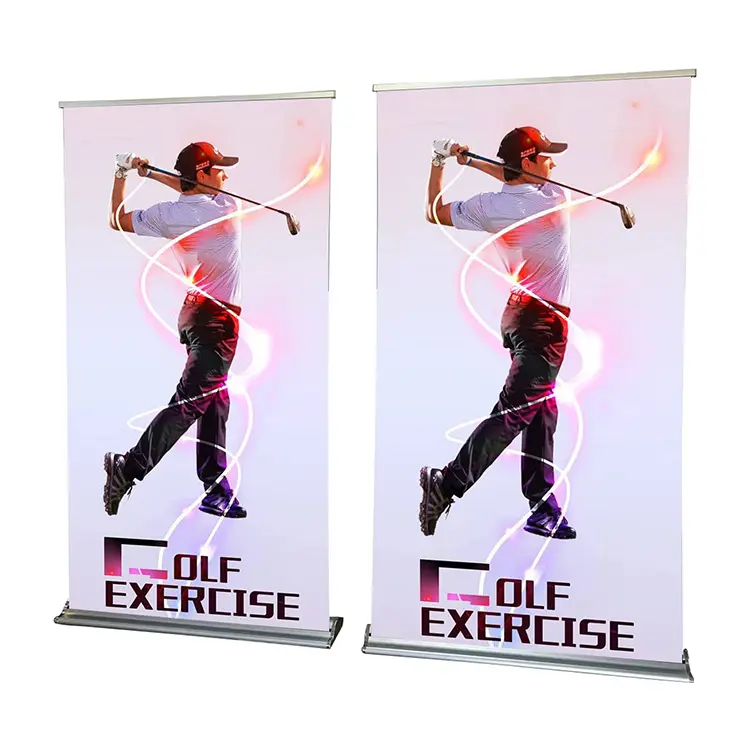 Factory Direct Sale Portable Advertising Equipment Aluminium RollUp Banner Stand Retractable Pull Up Banner Roll up display