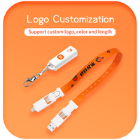 Câble de charge multifonction 6 en 1 avec cordon, crochet porte-clés, cordon de charge portable, logo personnalisé OEM, cadeau d'entreprise disponible
