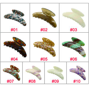 مشبك شعر أسيتات جديد ملون وجذاب، تصميم OEM/ODM راقي على طراز إنستغرام، مشبك شعر نسائي أنيق كبير الحجم من حمض الخليك - Product Image 4