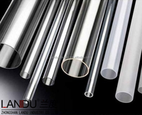 Tube acrylique PMMA haute pression LANDU avec usinage CNC, longueur personnalisable (2m/3m), forme ronde pour aquarium et décoration