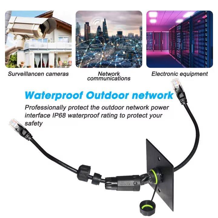 YPM20-RJ45-C02 M20 IP68 Shielded CAT6 RJ45 Waterproof Panel Mount Ethernet Coupler