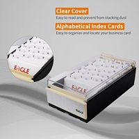 Eagle 818M Transparenter+Schwarzer Kunststoff Visitenkartenhalter mit Clipverschluss (10,8 cm x 20,9 cm x 6,4 cm) Wasserdicht für 600 Karten