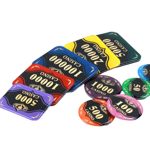 Jetons de poker rectangulaires en acrylique ChenWinKing, personnalisables, à faible MOQ, impression numérique, durables, écologiques, <span class=keywords><strong>50</strong></span>, 45, 43 mm, options de tailles - Product Image 1