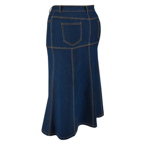 POVTY-<span class=keywords><strong>Jupe</strong></span> <span class=keywords><strong>longue</strong></span> <span class=keywords><strong>en</strong></span> denim, extensible, douce, <span class=keywords><strong>évasée</strong></span>, ligne A, paillettes, à volants, taille naturelle, maxi - Product Image 6