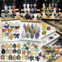 Figurines en cristal artisanales variées : Dragon, Licorne, Animal en pierre naturelle, Jaspe, Artisanat en cristal