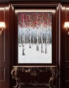 Handmade painting modern style luxury home decoration thick texture abstract tree painting shenzhen oil painting