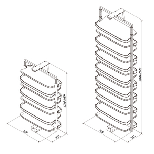 Porte-chaussures pivotant à 180°, multifonctionnel, de luxe, en similicuir, avec cadre en aluminium gris foncé, directement de l'usine, pour présentation en boutique - Product Image 5
