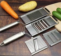 Multifunctionele handmatige roestvrijstalen keukenrasp-snijder-shredder - vier-in-één groentegereedschap voor radijs en aardappel