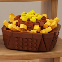 Ensemble de construction de jouets en blocs ABS personnalisés en forme de burger, mini-briques alimentaires à assembler soi-même pour adolescents et adultes, vente en gros