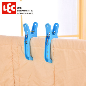 LEC Clothes Organizer <b>Hook</b> Type Blue Plastic Durable Storage <b>Clips</b> For Drying Quilts And Clothes - Product Image 3
