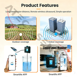 Transmetteur de niveau d'eau sans fil submersible pour smartphone, détection à longue <span class=keywords><strong>distance</strong></span>, affichage LED sur panneau solaire Atech - Product Image 3