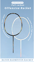 Raquette de badminton professionnelle haute performance 28LBS, haute tension, en fibre de carbone
