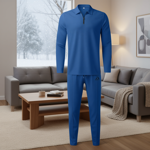 Conjunto de Sudadera Casual de Invierno para Hombre con Cierre de Cremallera, Chándal de Algodón Tejido con Logotipo Frontal de Secado Rápido - Product Image 2