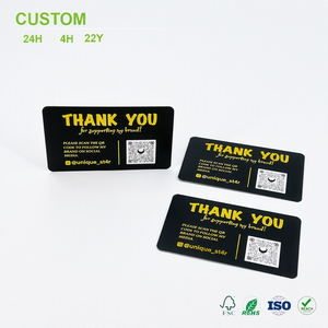 Tarjeta de Agradecimiento Personalizada con Impresión Amarilla, Código QR Negro Mate, Adhesivo con el Nombre de la Red Social, Tarjeta Gratuita para Pequeñas Empresas, Influencers y Marcas - Product Image 1