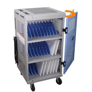 30 Bay Assembled Mobile Laptop Charging Cart Lockable Steel Tablet Charging Station Cable Management Eco-Friendly <b>for</b> School - Product Image 1