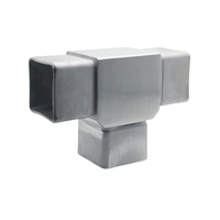 Condibe 40x40mm Connecteur d'angle en T pour main courante en acier inoxydable satiné brossé pour tube carré