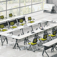 Table de formation pliante à plateau rabattable avec cadre gris foncé pour mobilier de salle de formation, vente en gros directe d'usine