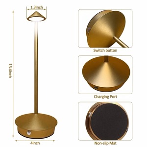 Lámpara de Mesa Recargable Tipo-C, Creativa, Táctil, LED, para Comedor, Hotel, Bar, Cafetería, Pina Pro, Lámpara de Mesa Decorativa - Product Image 6