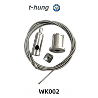 Kit de suspension réglable en câble d'acier nickelé avec pince en laiton et fixation au plafond, fabricant OEM certifié ISO