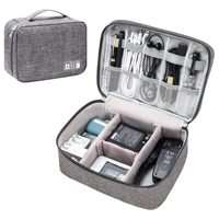 Organisateur de voyage classique réutilisable, sac de rangement étanche avec fermeture éclair pour câbles, grands sacs de rangement antichoc