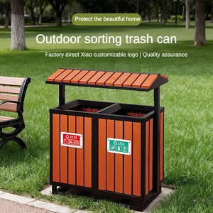 Thép Không Gỉ Kim Loại Phân Loại Thùng Rác Thương Mại Ngoài Trời Thùng Rác <span class=keywords><strong>Bin</strong></span> Với 2 Thùng Công Cộng Thùng Rác Tái Chế Thùng - Product Image 2