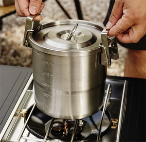 Ensemble complet <span class=keywords><strong>d</strong></span>'ustensiles de cuisine de <span class=keywords><strong>camping</strong></span> en acier inoxydable 304 - Pots suspendus et de cuisson portables de 3 <span class=keywords><strong>L</strong></span> pour pique-nique et voyage - Product Image 3