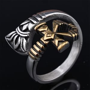 Anillos Ajustables <span class=keywords><strong>de</strong></span> Acero Inoxidable con Ojos <span class=keywords><strong>de</strong></span> Ra <span class=keywords><strong>Horus</strong></span> Ankh Cruzados <span class=keywords><strong>del</strong></span> Antiguo Egipto, Chapados en Oro <span class=keywords><strong>de</strong></span> 18K, Estilo Retro para Hombres y Mujeres - Product Image 4