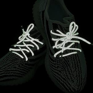 Шнурки для шнурков высокой интенсивности Светоотражающие черные полиэфирные светоотражающие шнурки для 350 - Product Image 2