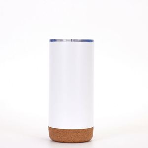 Gobelet isotherme droit en acier inoxydable 304 de 12 oz, 16 oz, 500 ml avec base en liège, tasse à eau thermique portable - Product Image 5