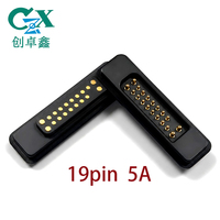 Connecteur de charge magnétique Pogo Pin personnalisé 19 broches, pas de 2,54 mm, plaqué or, 5A