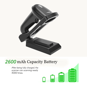 <span class=keywords><strong>Scanner</strong></span> di codici a barre <span class=keywords><strong>Wireless</strong></span> con culla 1D lettore di codici a barre Cordless 100m distanza di trasmissione codice di lettura Laser con Base regolabile - Product Image 5