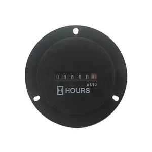 SYS-5 DC10-80V AC100-250V 6 Digit Mechanical Timer Hour Meter Calculagraph Counter Gauge Timer Switch Round