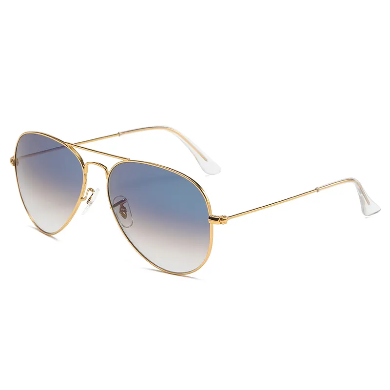 2024 Fashion Gradient Gold Framed Sunglasses Oval Glass Lenses Sunglasses Polarized