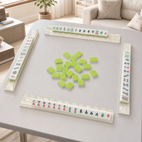Support de Mahjong en Acrylique Couleur Crème Ivoire Nacré Personnalisé en Usine, Bord Festonné, Règle Poussoir 2-en-1