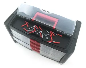 便携式技术员抽屉式便携式塑料零件盒，用于日常使用电子元件积木存储工具箱