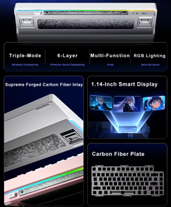 aula nova75 Night Shadow Gray Keyboard <b>PC</b> Gaming Mechanical 2.4G <b>wireless</b> RGB Backlit desktop Laptop Gasket Structure Type-C - Product Image 4