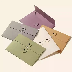 Custom Logo Wholesale Color Art <strong>Kraft</strong> Paper <strong>Envelope</strong> Packaging with <strong>String</strong> and Button - Product Image 2