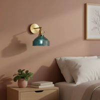 Applique murale LED moderne en fer, style campagnard américain, E27, verre bleu, pour hôtel, chambre, couloir, salon